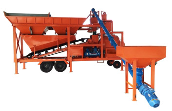 mobile concrete batching plant with manual cement hopper