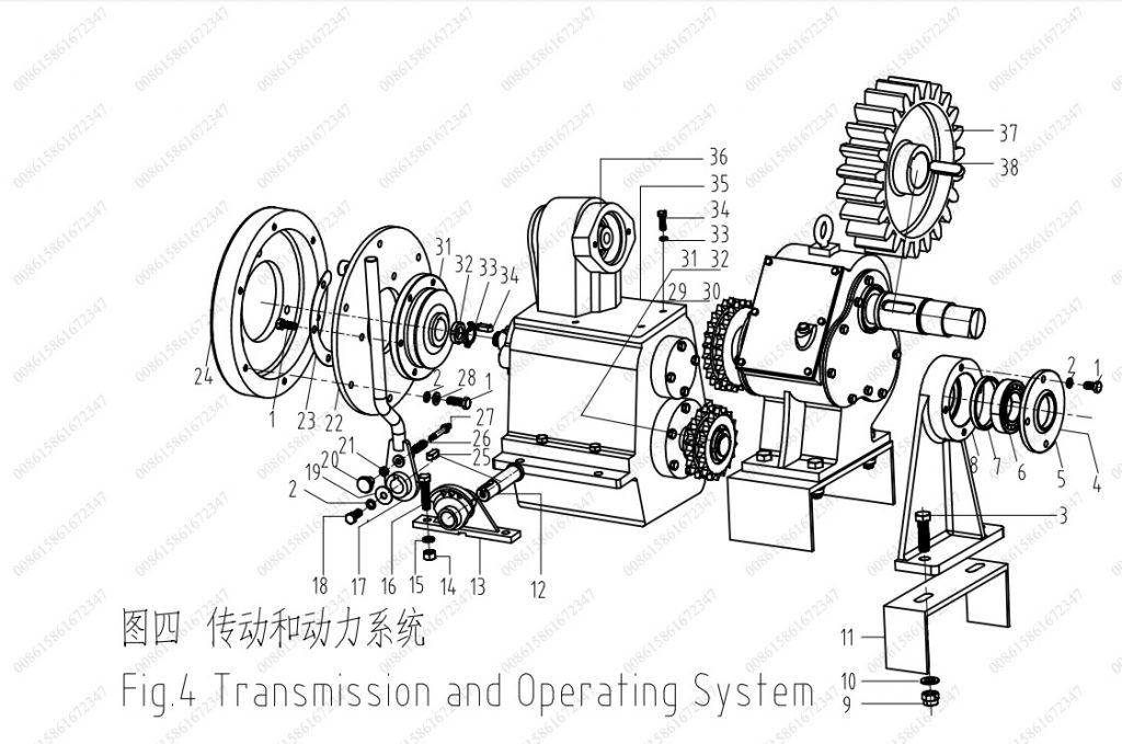 transmission system of RDCM350-11DH diesel concrete mixer