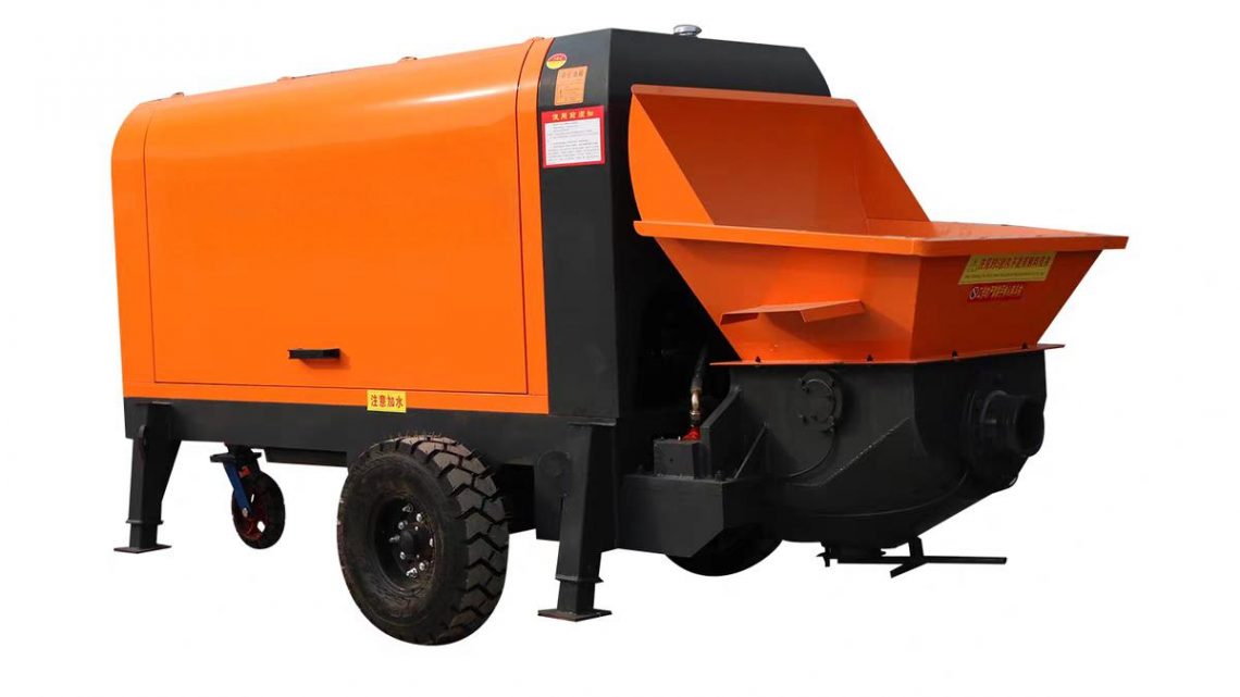 HBTS30-10-66R concrete pump working at construction site