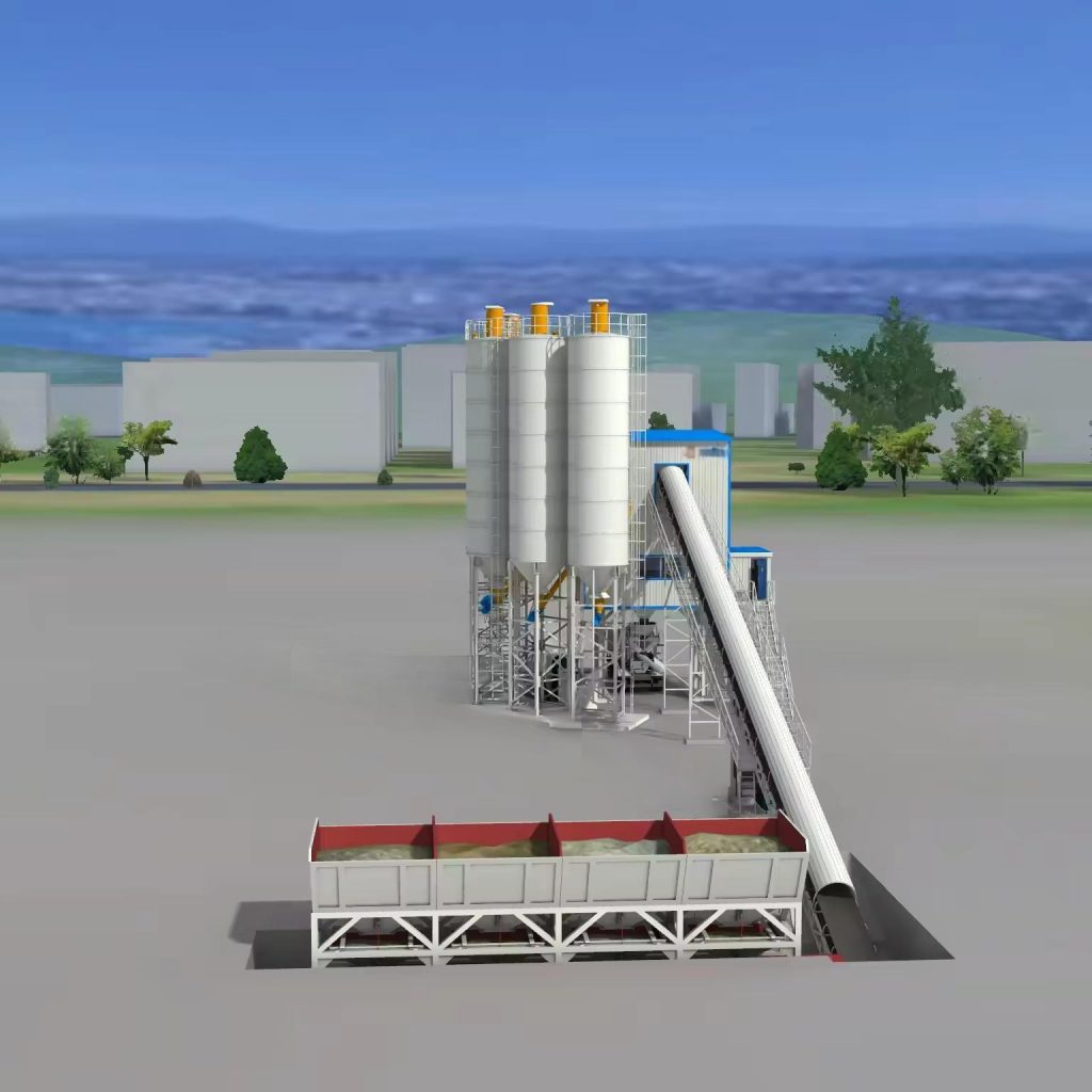 HZS120 concrete batching plant components